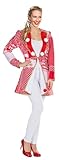 Mottoland Damen Kostüm Patchwork Jacke rot-weiß Karneval Fasching Gr.36