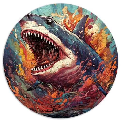 Puzzlespiele Megalodon-Hai 1000 Teile Puzzlespielzeug 67,5 x 67,5 cm Lernspielzeug Familienspiele Weihnachtsgeburtstagsgeschenke und Geschenkidee