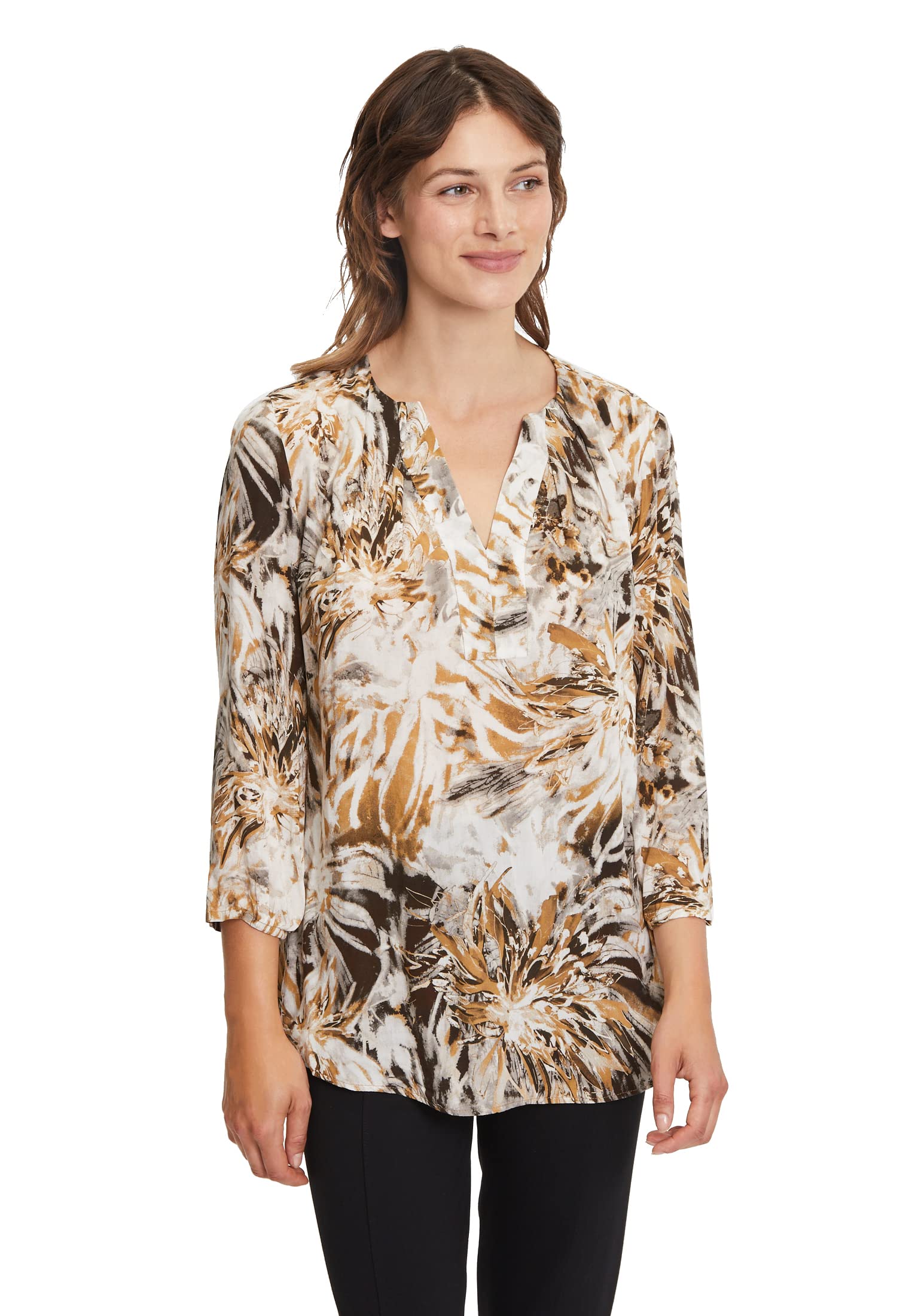 Cartoon Damen 8864/7051 Bluse, Cream/Brown, 36