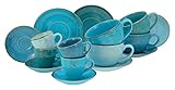 CreaTable, 23415, Serie Nature Collection AQUA Bistrotassen Set, 16-teiliges Geschirrset, Tassen Set aus Steinzeug, spülmaschinen- und mikrowellengeeignet, Qualitätsproduktion