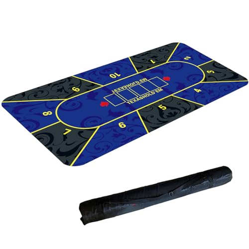 LYZXYZAI Pokermatte 180X90cm Texas Hold'em Gummimatte Pokeroberseite Matte Pokerauflage Tragbare Rollbar Für Multiplayer Pokerspiele Karten Schachbrettspiele,005,180 * 90CM