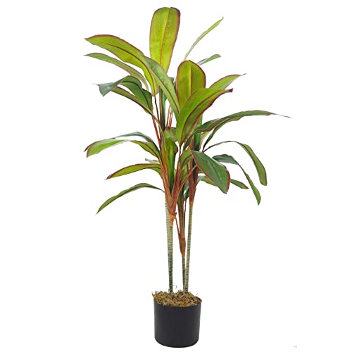 LeafLeafKunstpflanze im Topf, 100 cm, groß, LEAF-7298, 100 cm Großes Blatt Dracaena