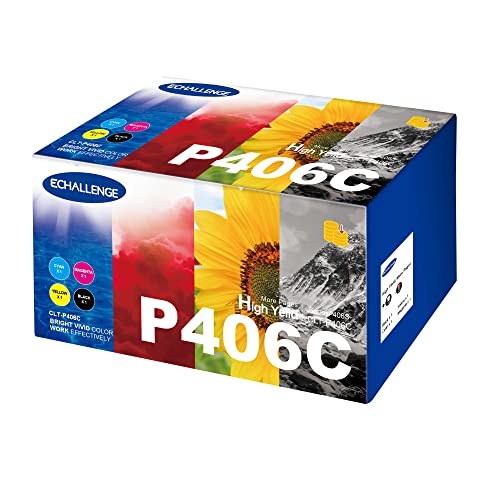 ECHALLENGE CLT-P406C Multipack Toner Kompatibel für Samsung CLT-P406C CLT-K406S für Samsung Xpress CLP-365 CLX 3305 C460W C410W CLP-360 CLP-365W CLX-3305FN CLX-3305W CLX-3300 C460FW (4er-Pack)