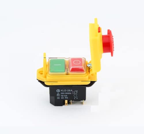 WEKOW 1PCS KLD-28A 16A 5Pin Start Stop Schalter Wasserdicht Explosionsgeschützt Elektromagnetischer Schalter Druckknopfschalter (BB)