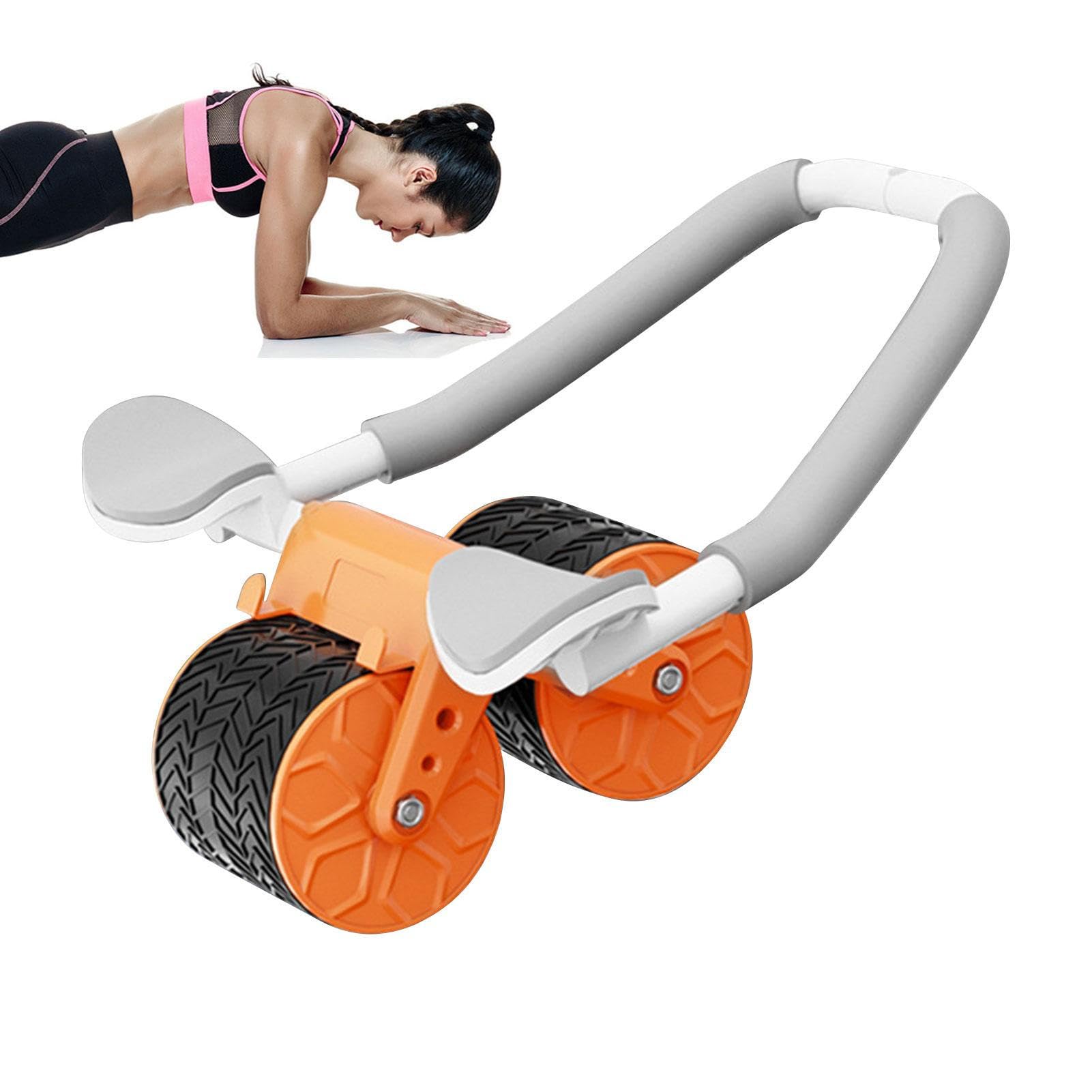 Bauchmuskel-Roller, Trainingsrolle, automatischer Rückprall-Bauchrad, Dual Round Exercise Roller mit Ellenbogenstütze für Kernübung, Heim-Fitnessgeräte für Körperform, Fettabbau