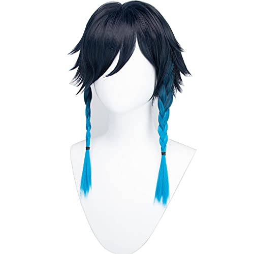 LINLINCD-Anime Coser pruik Dokidoki Spiel genshin schlätig Pflanze Cosplay Halloween Cosplay Venti perücke genshin schlätig aufwirkung Venti perücke Cosplay Haare