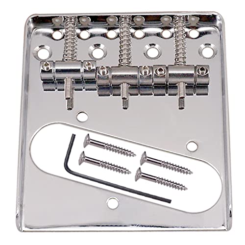 3 Sättel-Brücke Mit Single-Coil-Aufnahmeloch Für E-Gitarre Gitarrebrücke(Silver)