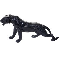 MCW Deko Figur Panther mit Halsband Schwarz Hochglanz mit Halsband