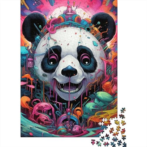 500 große Puzzleteile für Erwachsene. Buntes Panda-Tierpuzzle für Erwachsene und Teenager. Lernspiele, Heimdekorationspuzzle. 20,47x14,96 Zoll