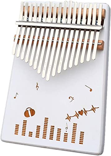 Kalimba Thumb Qin, Daumenklavier, Kalimba-Daumenklavier mit 17 Tasten, Marimba-Fingerklavierinstrument, mit Stimmhammer, Lernanleitung, Klavier, bestes Geburtstagsgeschenk, (White Dream Serie) Weiß A