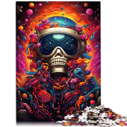 Puzzle für farbenfrohen psychedelischen Astronauten, 1000 große Teile, Puzzle für Erwachsene, Holzpuzzle, Geburtstagsgeschenk, Geschenke für oder, Wandkunst, 1000 Teile (50 x 75 cm)