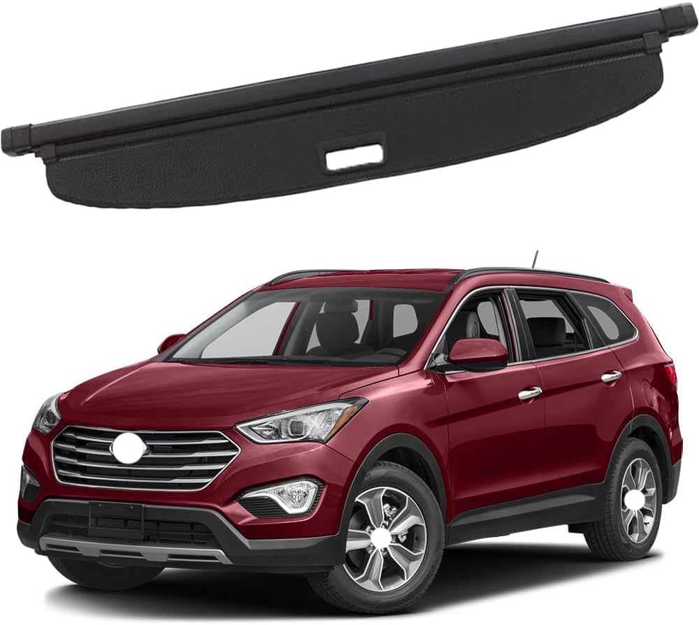 ASHILD Kofferraumabdeckung für Hyundai Santa Fe 2013-2016, Einfach Zu Montieren ErhöHter Komfort Kofferraumabdeckung Organisation Versteckt