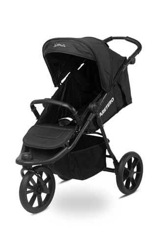 CARETERO ELMA Kinderwagen Buggy - Buggy mit Liegefunktion - Klappbar, mit Regenschutz, Beinabdeckung und 5-Punkt- Sicherheitsgurt - 8,5 kg Leicht - Schwarz