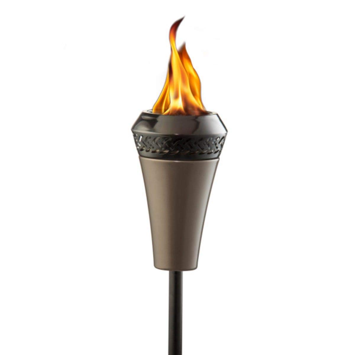 TIKI Brand Island King Outdoor Taschenlampe für Hinterhof, Terrasse und Garten, Metallbraun – 165 cm, 1120129