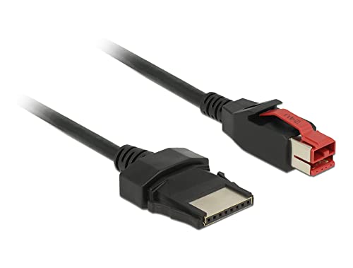Delock USB 2.0 Anschlusskabel [1x USB-Strom-Stecker 24V - 1x USB-Strom-Stecker 8pol.] 5 m Schwarz