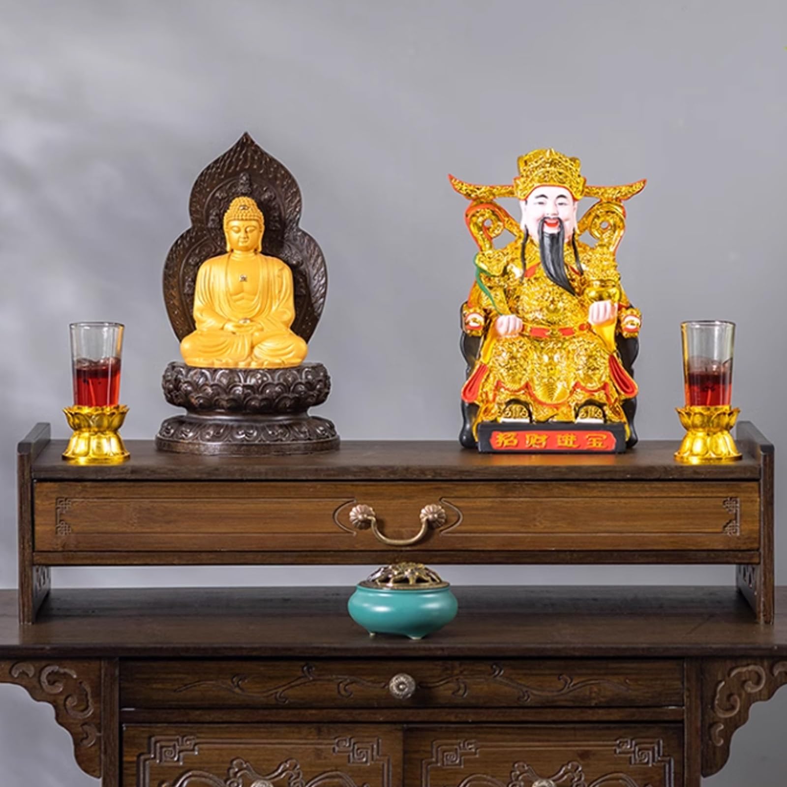 DUBTEDHOU Hölzerne Wiccan kleine Altar Tisch Buddhist Tisch, Kann im Wohnzimmer, Arbeitszimmer, Büro oder Teehaus aufgestellt werden