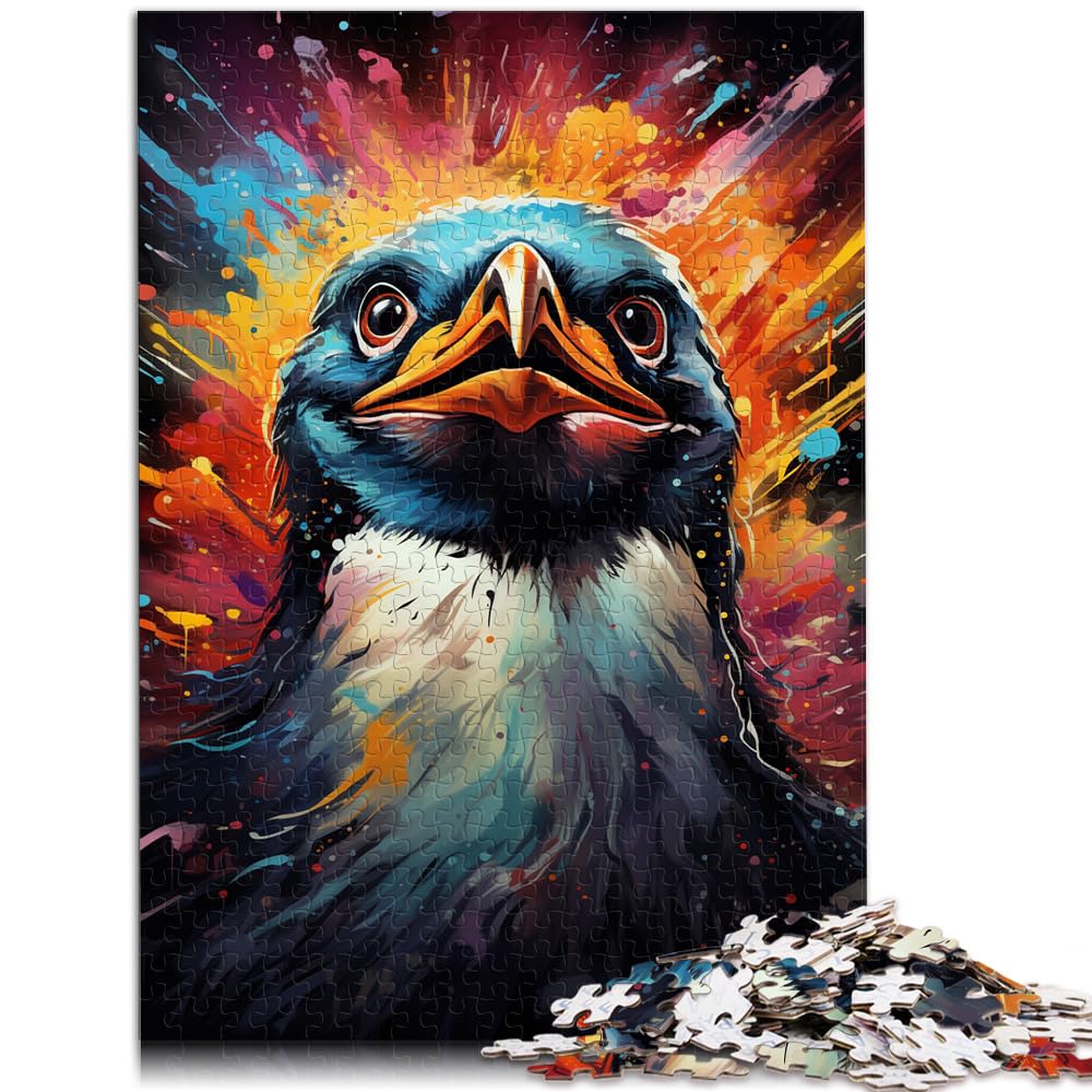 Puzzles für Erwachsene, 1000 Teile, Pinguin-Malerei, Puzzle, Geschenke für Erwachsene, Holzpuzzle, Familienspiel, Stressabbau, schwieriges Herausforderungspuzzle, 1000 Teile (50 x 75 cm)