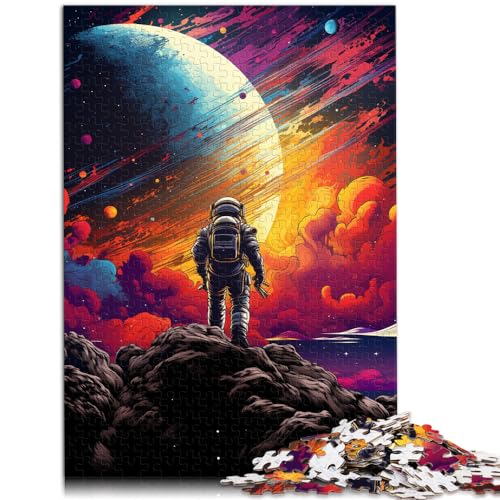 Puzzle-Geschenk „Astronaut auf buntem Planeten“, 1000 Teile, für Erwachsene, Geschenke, anspruchsvolles, unterhaltsames Familienspiel, 1000 Teile (50 x 75 cm)