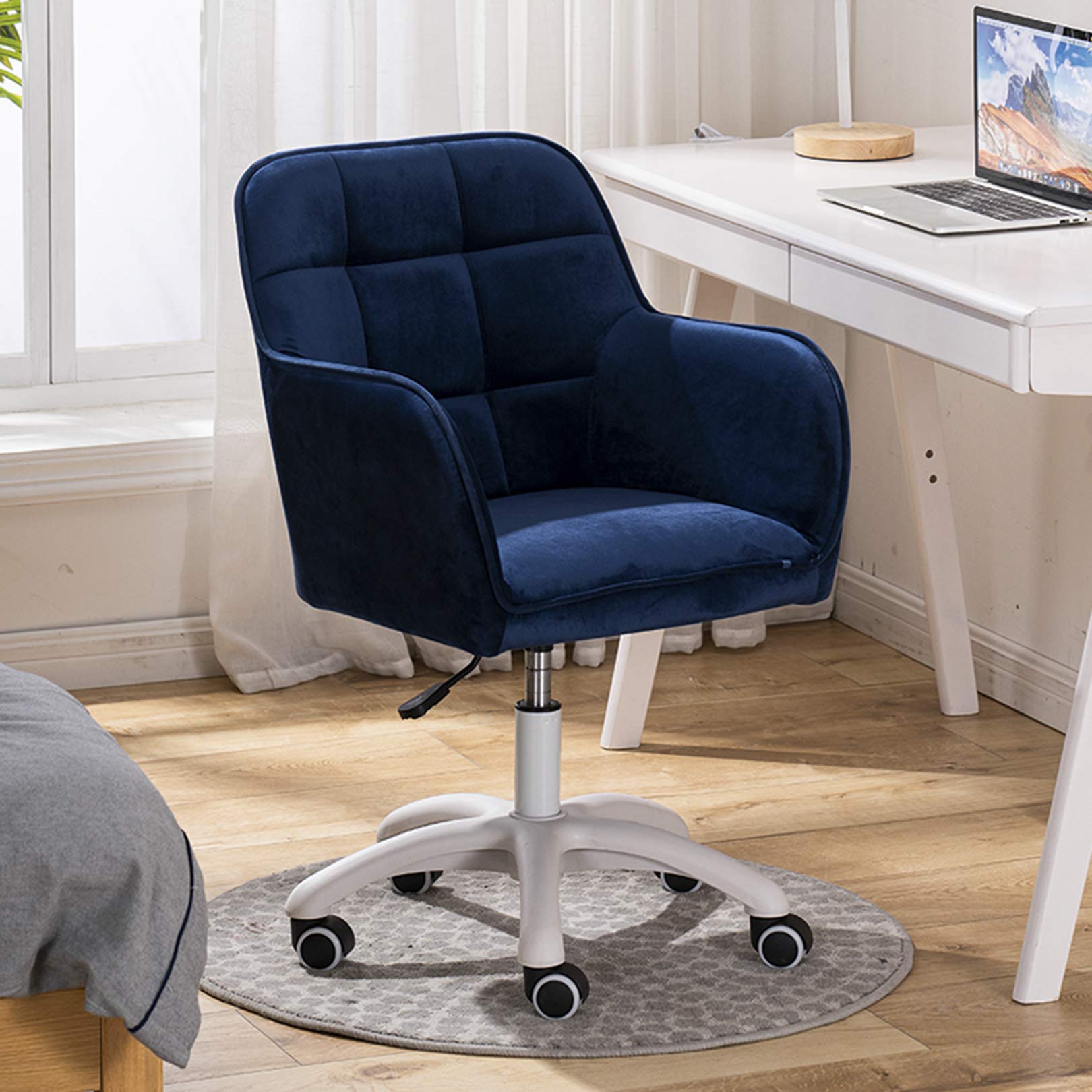 QYZUJIKL Drehbarer Schreibtischstuhl, mittelhoher Hebedrehstuhl, Lernbüro-Schreibtischstuhl, ergonomischer Computerstuhl für Zuhause/Büro/Arbeitszimmer, für Home-Office-Stuhl