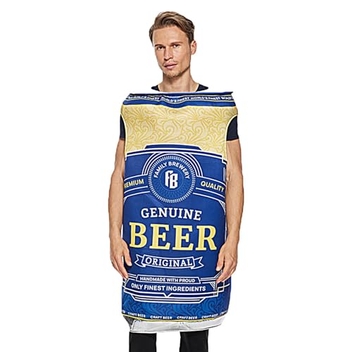 LPORF Bier Kostüm Erwachsene, Bierkarneval-Outfits, Soda Jerk Kostüme, Bierkostüme, Bier-Festival-Outfit für Halloween, Mardi Gras, Männer