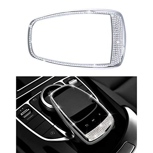 Mercedes-Zubehörteile Benz Teile Trim Touchpad BEFEHL Bildschirm Zentrale Multimedia-Bedienelemente Kappen Bezüge Innenblenden Dekorationen W204 X204 W166 X166 C Klasse GLK AMG Bling Kristall (Silber)