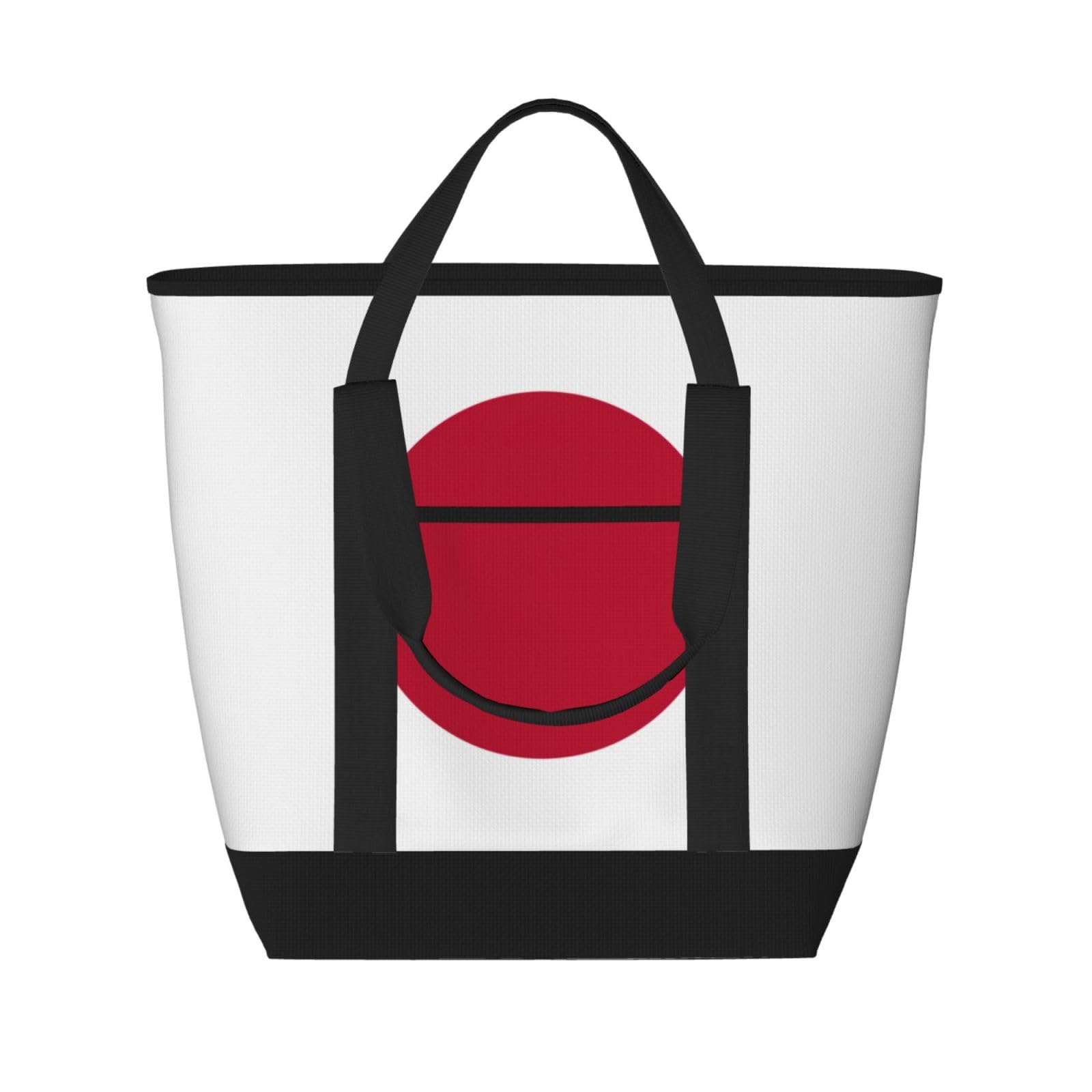 YQxwJL Isolierte Kühltasche mit japanischem Flaggenaufdruck, große Kapazität, Einkaufstasche, Reisen, Strand, wiederverwendbare Einkaufstasche für Erwachsene, Schwarz, Einheitsgröße, Schwarz ,