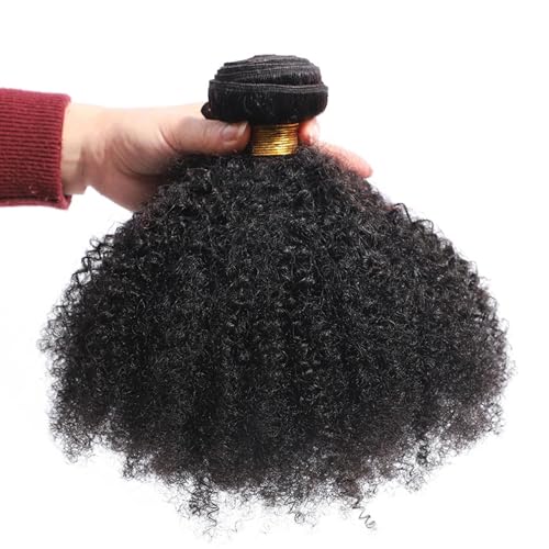 Human Hair Bundles Afro Kinky Curly Bundles Echthaar for schwarze Frauen Natürliche flauschige Haarverlängerungen Afro Curly Weave Bundles Natürliche Farbe human hair weave (Size : 8 in)