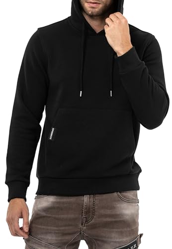 Cipo & Baxx Herren Kapuzenpullover Basic Hoodie Premium Sweatshirt Sweater CL557 Schwarz S