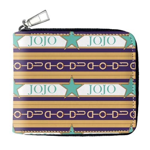 RYNDEX Jo-Jo's Bizar-re Adventu-re Portefeuille D'anime, Dessin Animé Portefeuille en Cuir Artificiel, Mädchen Geldtasche mit Münzfach und Geldscheinfach(Color:Multicolor 7)