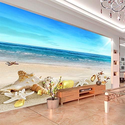 Romantische Seelandschaft Muscheln 3D Tapeten Wanddekoration Fototapete Sofas Wohnzimmer Wandbild Schlafzimmer-400cm×280cm