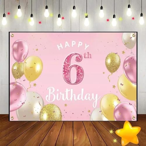 Alles Gute zum 6. Geburtstag Schule Dekoration Kinder Jahrgang Foto Party BabyBanner Geschlecht Enthüllen Prinz Junge Mädchen 210X150cm