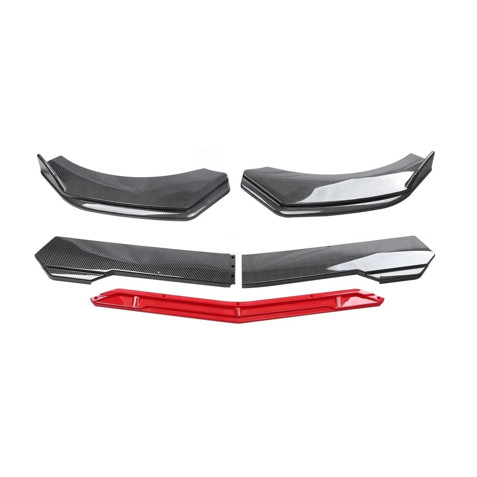 Frontspoiler Lippe Für Chevy Für Camaro SS Z28 ZL1 RS Auto Vorderen Stoßfänger Kinn Lip Spoiler Body Kits Splitter Rock Diffusor Schutz Wache Abdeckung Frontstoßstange Spoiler(Carbon Fiber and Red)