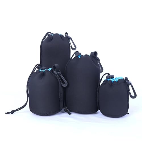 letaofang 4 Stück Objektivtasche Objektivbeutel wasserdichte Schutzbeutel mit Fleece Fütterung als Set für Kamera Objektiv für Objektiv, Blitz, Monitor, Kamera-Zubehör