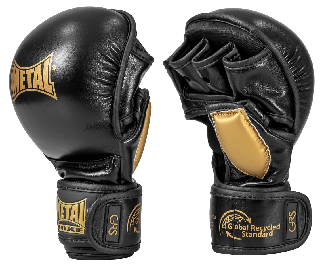 METAL BOXE Unisex – Erwachsene Gants Combat-Libre MMA Compétition Strike GRS S Handschuhe, Schwarz, Small