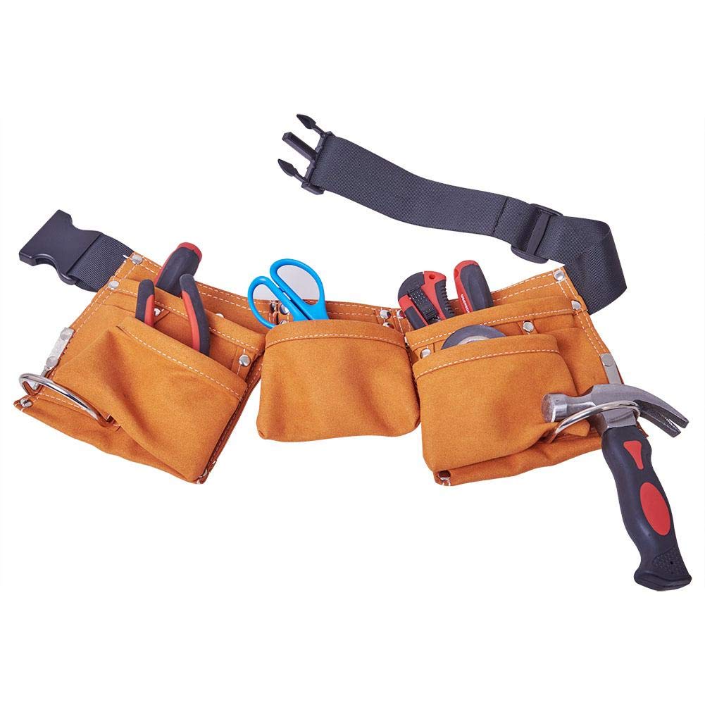 Favourall Gartenwerkzeug Tasche Robust Leder Gartengeräte Tasche 7 Fächer Mehrzweck Organizer Mit Zwei Eisenhaken Für Zimmermann, BAU, Framers, Heimwerker Von