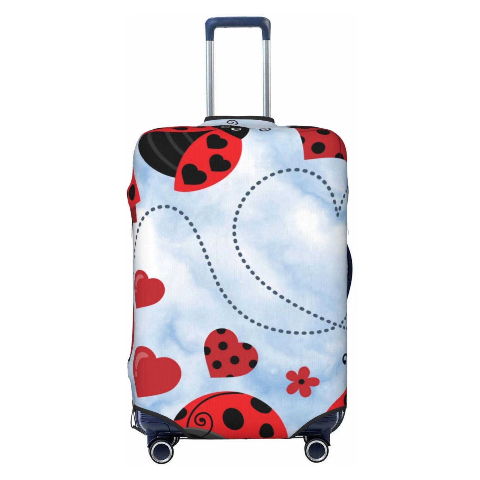 Miniks Ladybug and Cloud Reisegepäckabdeckung, robuster Koffer-Schutz, passend für 45,7 - 81,3 cm große Gepäckstücke, klein, Schwarz, Small