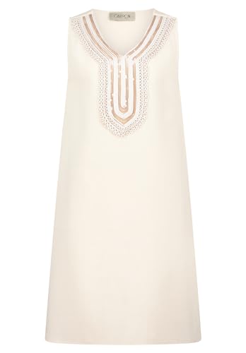 Cartoon Damen Sommerkleid mit Pailletten beige,42