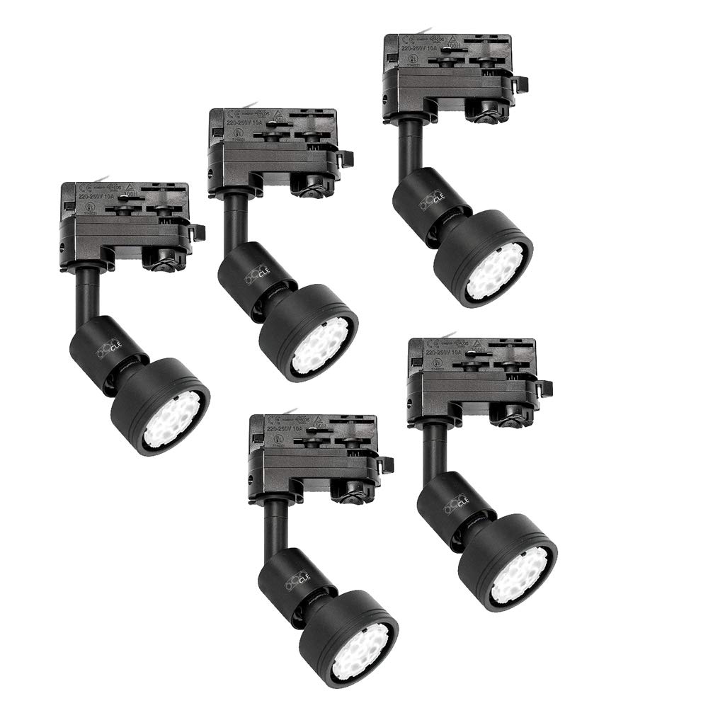 5x CLE PURI LED GU10 schwarz 3 Ph. Stromschienstrahler f. Erco Staff Lival Eutrac Global Schiene max. 50W