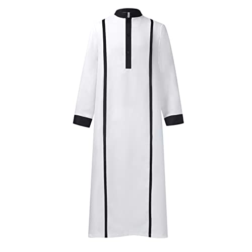 WANGTIANXUE Priester Kostüm Herren Mittelalter Kleidung Langarm Mantel Vintage Halloween Cosplay Karneval Costum Faschingskostüme Männer Lange Coat Kostüm Erwachsene