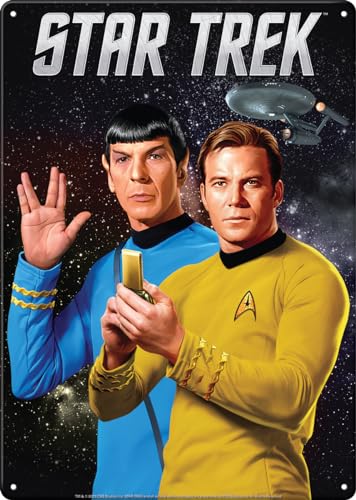 Ata-Boy Star Trek The Original Series Spock and Kirk Metallschild, Größe 29,2 x 21 cm