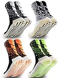 Dee Plus rutschfeste Fußball Socken Anti Rutsch Sportsocken | One Size EU 38-46 | Grip Fußballsocken Tape Fussball Socken | Basketballsocken Yoga Socken Noppen Sohle Damen & Herren