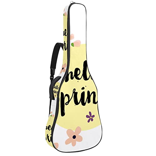 Akustikgitarre Tasche Dicke Polsterung Wasserdicht Dual Verstellbarer Schultergurt Gitarrenkoffer Gig Bag,Hallo Spring Florals