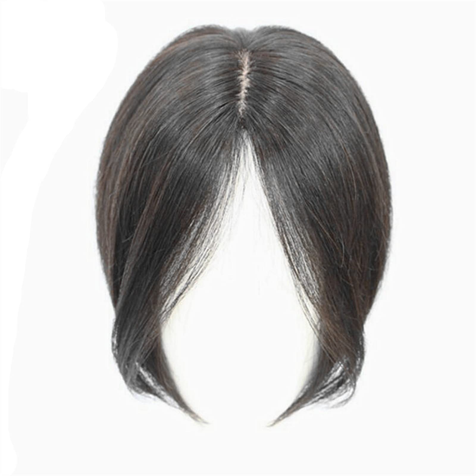 Pony Extension für Damen Pony-Haarspange aus Echthaar, Pony-Mittelteil, indisches Fransen-Haarteil, glattes Naturhaar, Kronenaufsatz, Clip-in-Top-Haarteil for Frauen mit dünner werdendem Haar Fringe B