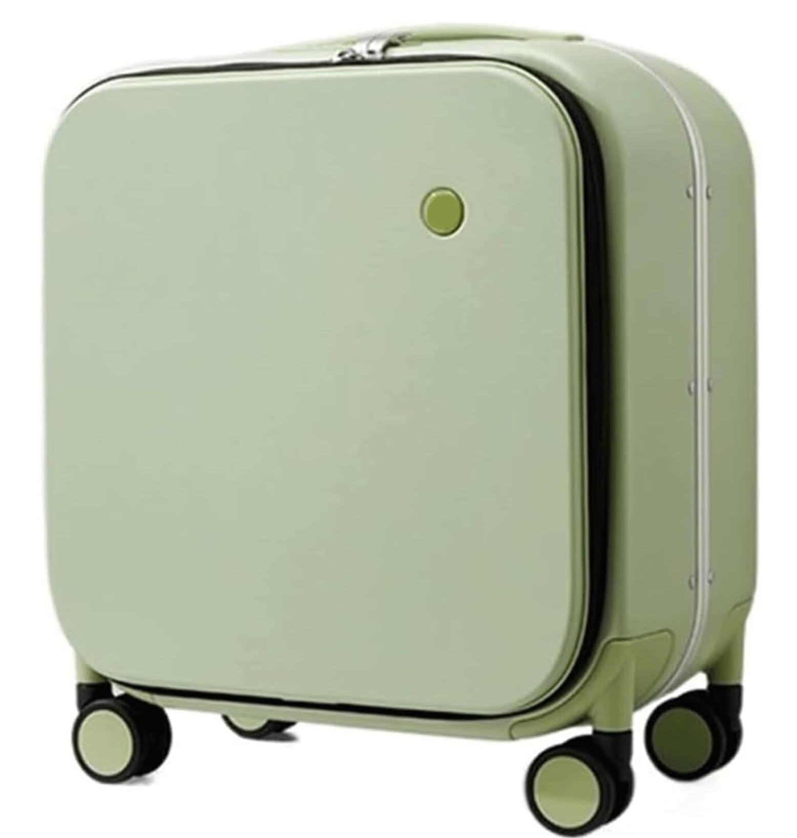 RUVOO Koffer Trolley Reisekoffer Gepäck-Boarding-Koffer Für Geschäftsreisen, Tragbare Gepäck-Koffer Mit Verstellbarem Hebel Koffer Gepäck Rollkoffer (Color : Grün, Size : 18inch)