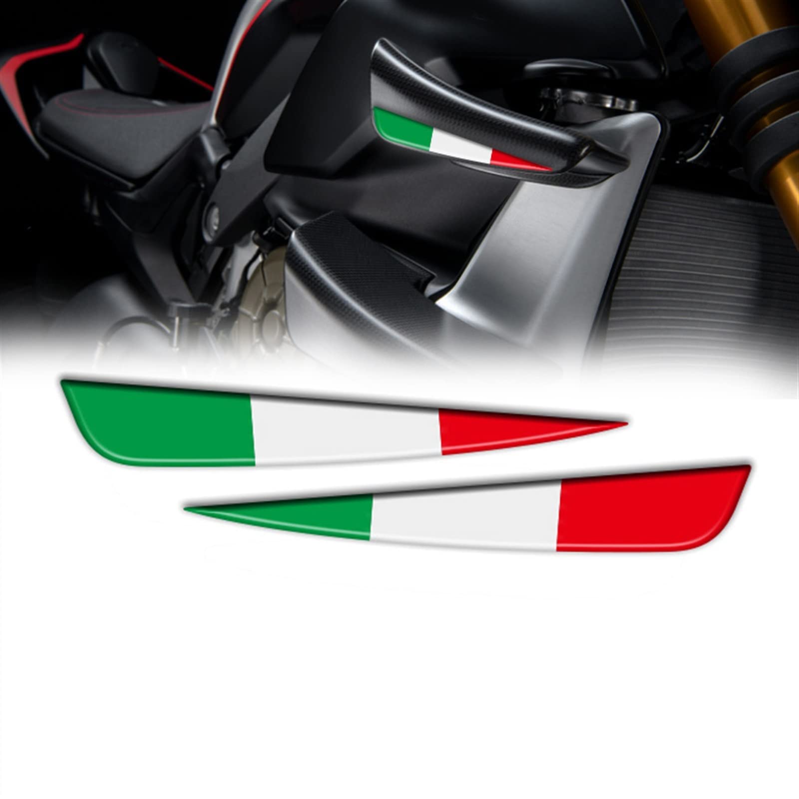 STATUZ Für Ducati Streetfighter V4 V4S V4SP Italienische Tricolor-Flaggen Für Flügel 3D Winglet Flank Sticker Decal Schmücken