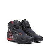 TCX - R04D AIR, Herren-Motorradschuhe, Atmungsaktiv und vielseitig, Obermaterial aus Mesh mit Hot-Melt-Beschichtung, Schnürsenkel und Klettverschluss, Schwarz/Rot