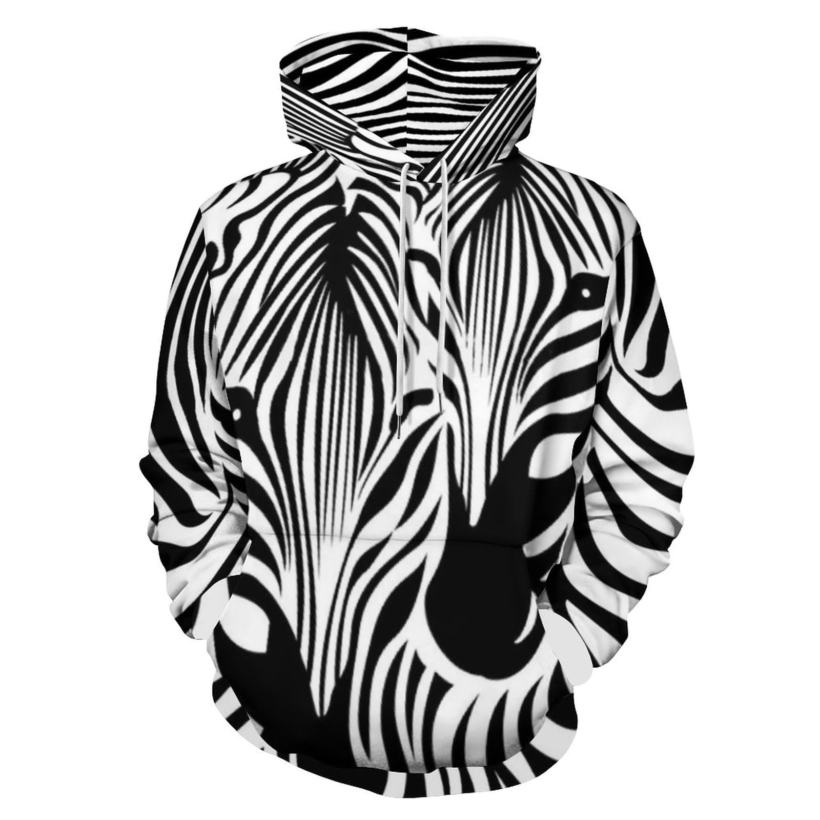 HABXNJF Kapuzen-Sweatshirt, abstraktes Tier, Zebra Hoodie, Mode Hoodie mit Tasche für Herren Damen, Abstraktes Tier Zebra, S