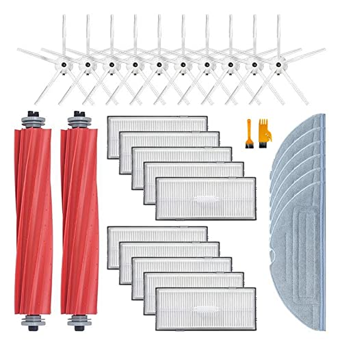 Yessetry 30Pcs Staubsauger Teil für S7 T7S HEPA Zubehör von Filter Abnehmbare Gummi Hauptbürste/Seitenbürste Abdeckung