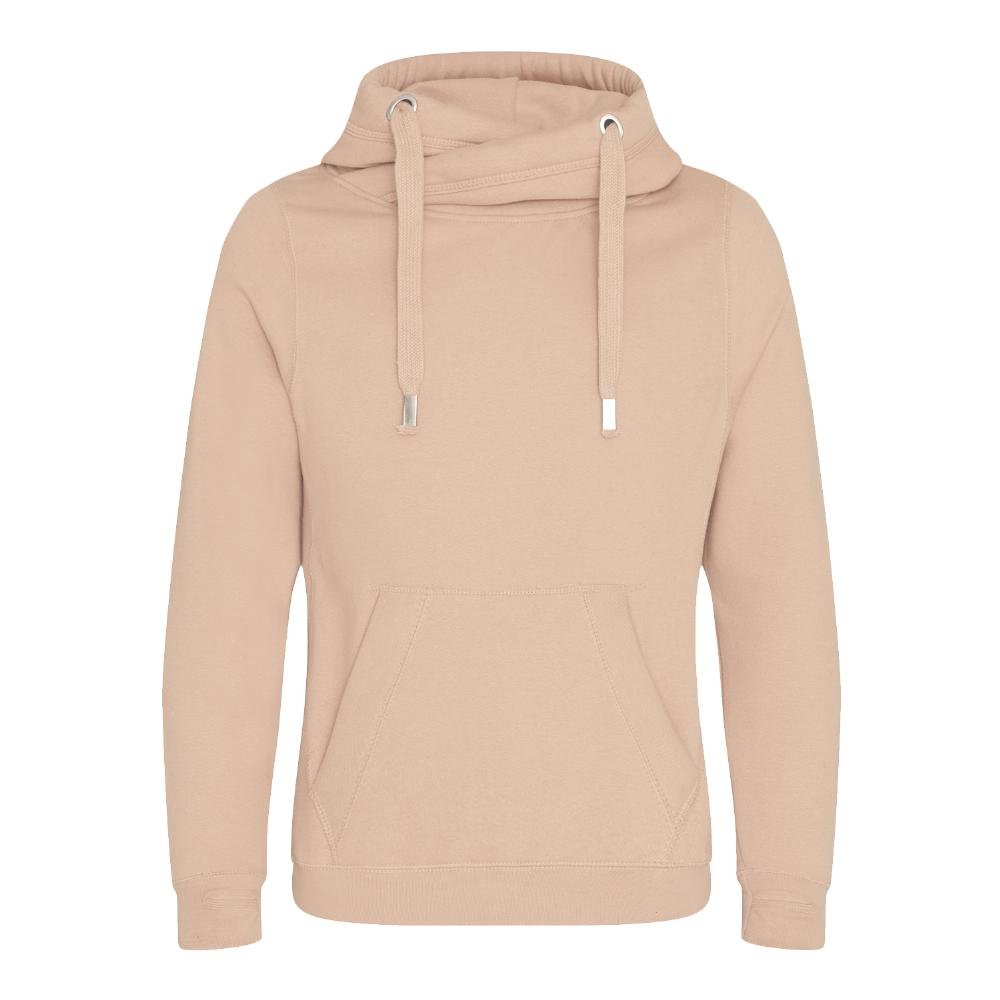 Just Hoods - Cross Neck Hoodie mit Jumbo-Kapuze/Nude, M