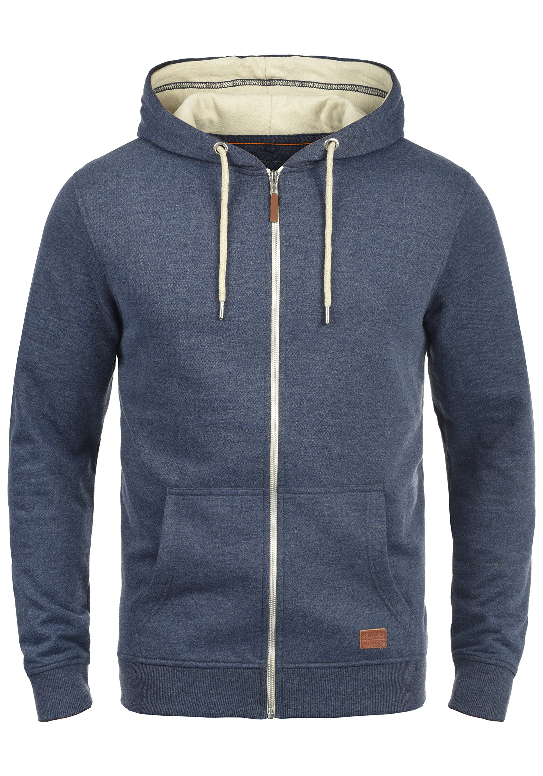 Blend BHHulker Herren Sweatjacke Kapuzenjacke Hoodie mit Kapuze Reißverschluss Kängurutasche Baumwollmischung Regular fit, Größe:S, Farbe:Navy (70230)